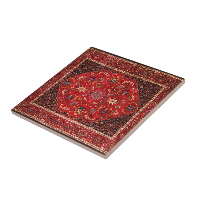 Red Persian Matta från Mashhad Kakelplatta (Sidan)