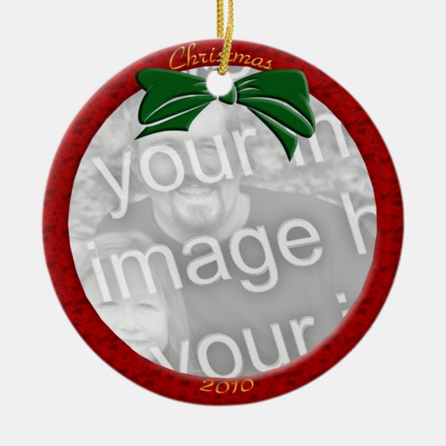 Red Personalize Photo Ornament (Framsidan)