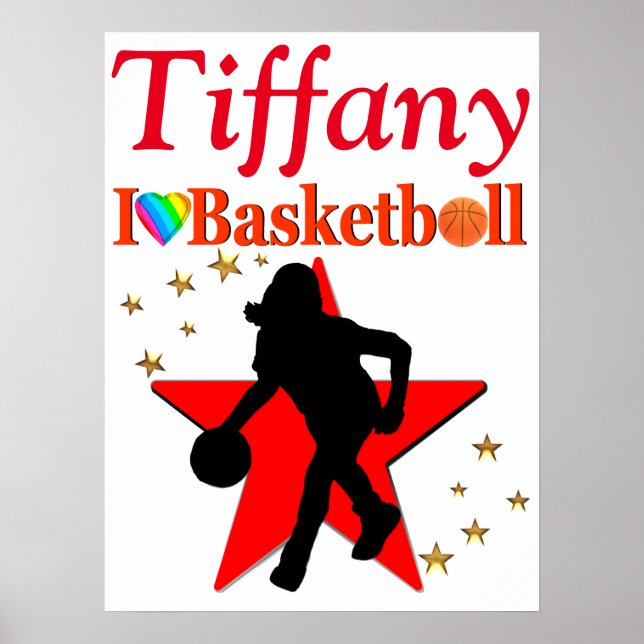 RED PERSONLIG GIRL'S BASKETBALL POSTER (Framsidan)