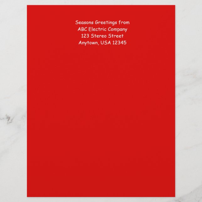 Red, Personlig Letterhead Stationery Papper (Framsida)