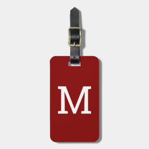 Red Personlig Monogram Initial Luggage Tag Bagagebricka