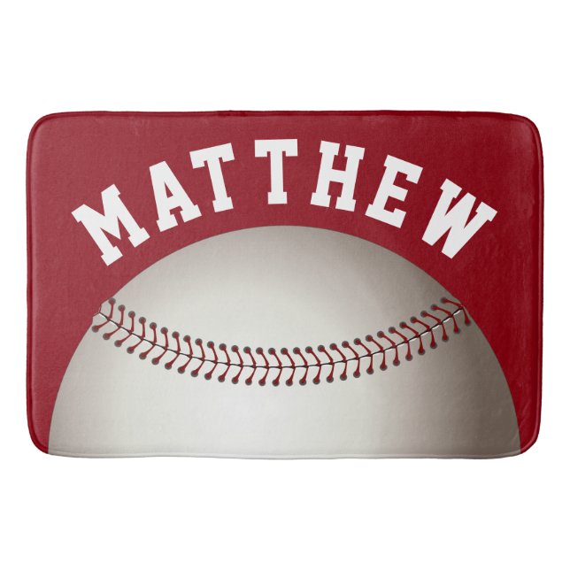 Red Personlig Sports Baseball Design Badrumsmatta (Framsidan)