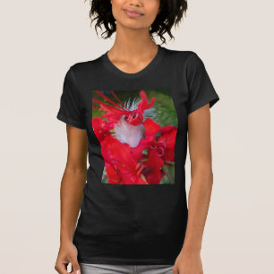 Red Petal Feather Art Skriv ut T-shirt
