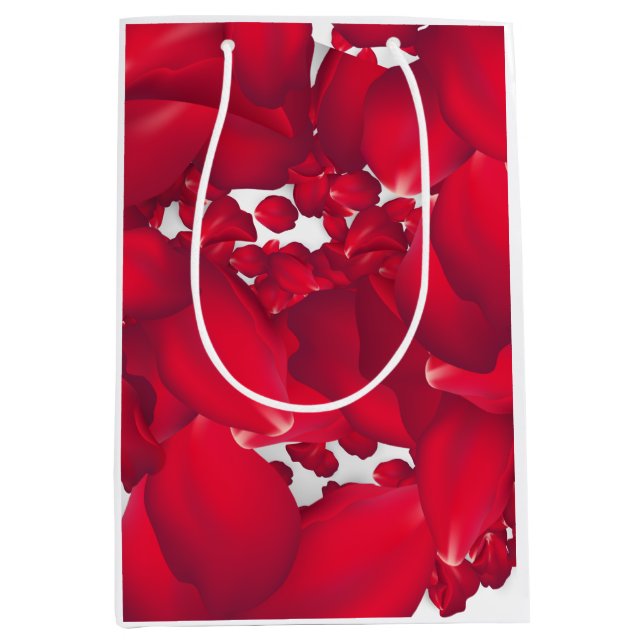 Red Petal Print Medium Gift Bag (Framsidan)