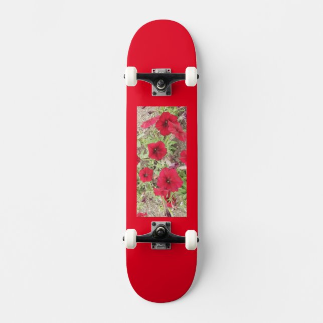 Red Petunias Mini Skateboard Bräda 18,5 Cm (Framsida)
