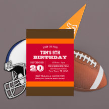 Red Pewter Orange Team Birthday-inbjudan