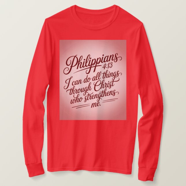 Red Philippians Bible Quote T-Shirt (Design framsida)