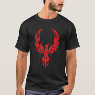 Red Phoenix Fire Bird Symbol Magic Fantasy Circle T Shirt