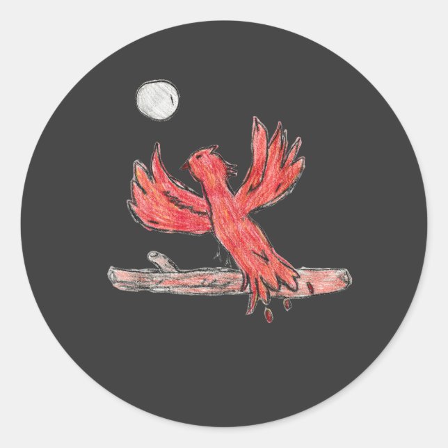 Red Phoenix Runt Klistermärke (Framsida)