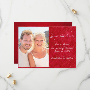Red Photo Cameo Set Save Date Spara Datumet