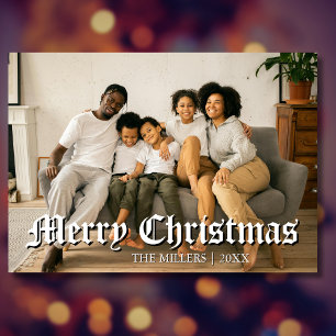 Red Photo Family med minimal God jul Rik Julkort