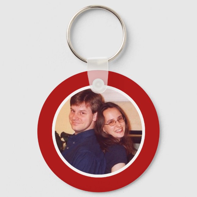 Red Photo Keychain Nyckelring (Framsida)