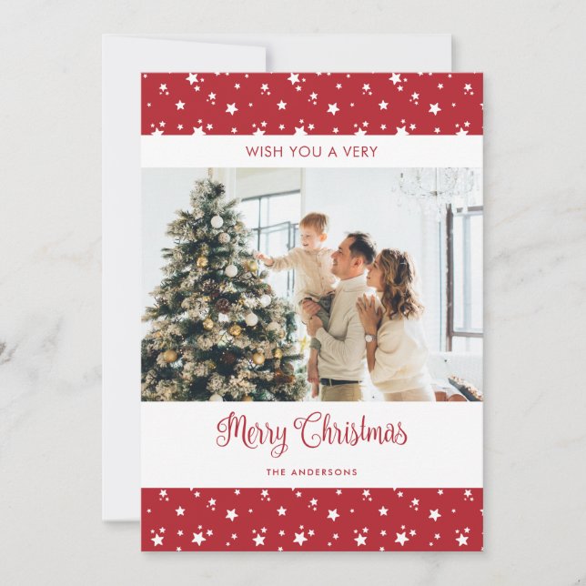 Red Photo New Home Adress Helgdagskort Julkort (Framsida)