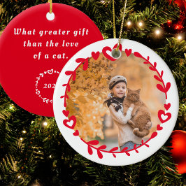 Red Photo & Quote jul Ornament