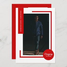 Red Photo Ultra Modern Photo Studenten Inbjudan