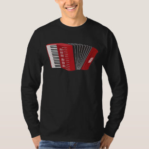 Red Piano Accordion Design for Music Accordionist T Shirt