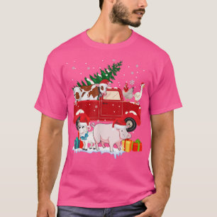 Red Pickup Lastbil Farmhouse-julkostumma Match T Shirt