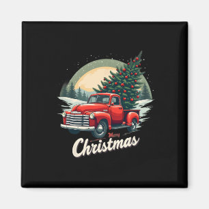 Red Pickupare Lastbil God jul Träd Winter Holid Magnet