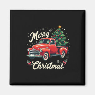 Red Pickupare Lastbil God jul Träd Winter Holid Magnet