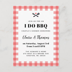 Red Picnic Play Trasa I Do BBQ-inbjudan Vykort