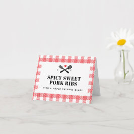 Red Picnic Pput I Do BBQ-beskrivningskort Kort