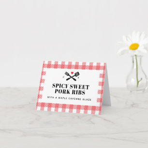 Red Picnic Pput I Do BBQ-beskrivningskort Kort