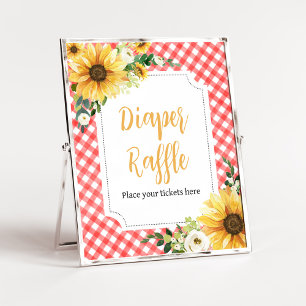 Red Picnic Solros Baby Shower Raffle Poster