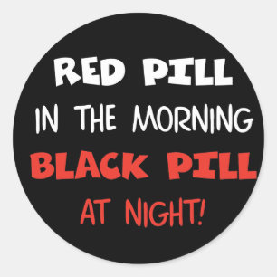 Red Pill Black Pill Runt Klistermärke