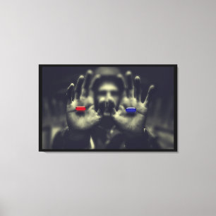 Red Pill Blue Pill Moment Awaken Canvas Wall Art
