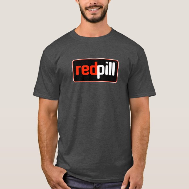 Red Pill™ Text Black Logotyp T-Shirt (Framsida)