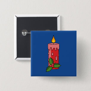 Red Pillar Candle jul med Holly Knapp