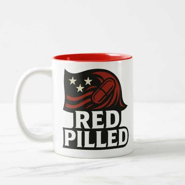 Red Pilled™ Mugg - Sip Up. Tala uppåt. (Vänster)