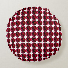 Red Pillow, Ruby Dekorativ kudde, Round Pillow Rund Kudde