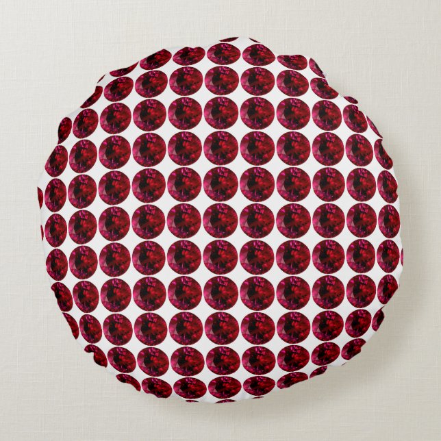Red Pillow, Ruby Dekorativ kudde, Round Pillow Rund Kudde (Baksidan)