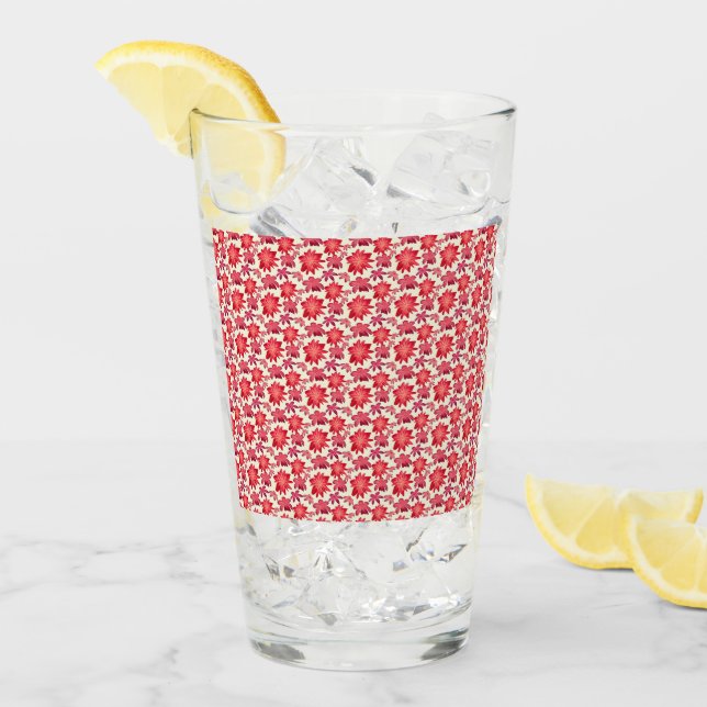 Red Pink Floral Seamless Pattern Dark Aesthetic  Glaskopp (Framsida Ice)