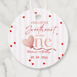 Red Pink Heart Valentine's Day Sweetheart Birthday Gåvor Etiketter