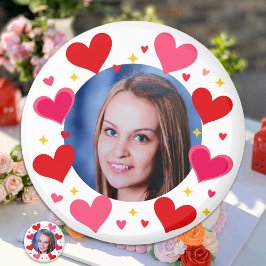 Red Pink Love Hearts Custom Photo Personalized Magnet