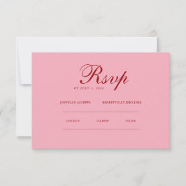 Red pink Minimalist Elegant | RSVP & QR Website OSA Kort
