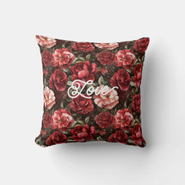 Red Pink Rose Flowers   Kudde