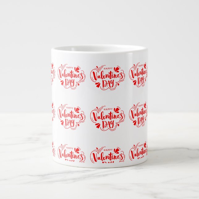 Red Pixelated Valentine Day Art Jumbo Mugg (Framsidan)