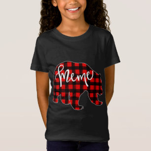 Red Plade Meme Bear Matching Pajama Buffalo Family T Shirt
