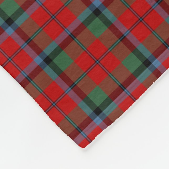 Red Plade Naughton MacNaughton Tartan Fleecefilt (Hörn)