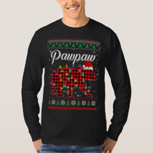 Red Plade Pawpaw Bear Santa Julafton Ugly jul Sw T Shirt