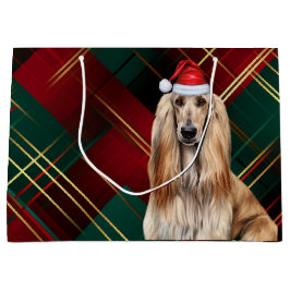 Red Plaid Afghan Hound Dog Lover Holiday