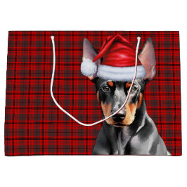 Red Plaid and Doberman Pinscher Dog Lover Holiday
