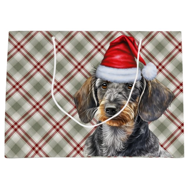 Red Plaid and Wirehair Dachshund Dog Lover Holiday (Framsidan)