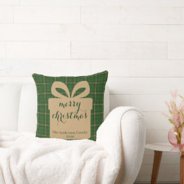 Red Plaid Christmas Festive Pattern - Kudde