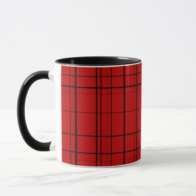 Red plaid christmas mönster mugg (Vänster)