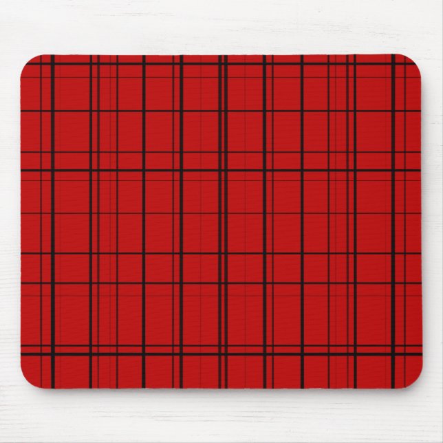 Red plaid christmas mönster musmatta (Framsidan)