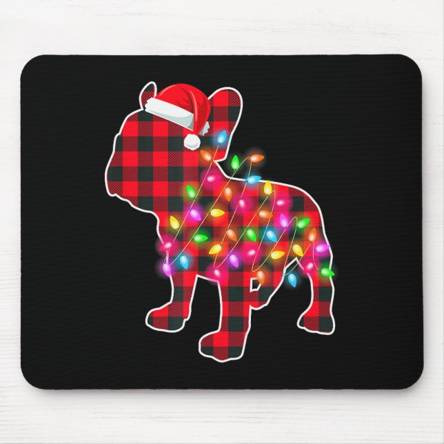 Red Plaid French Bulldog Christmas Pajamas Xmas Li Musmatta (Framsidan)